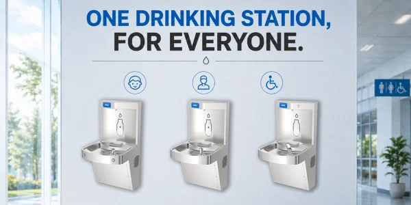 How Can a Public Drinking Fountain Serve Children, Adults, and People with Mobility Challenges?