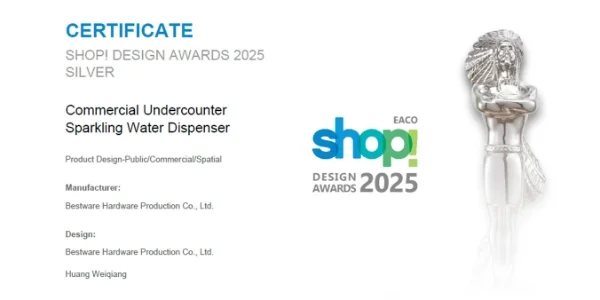 2025 SHOP!  Design Awards Silver: Bestware Commercial Sparkling  Water Dispenser Earns Recognition for Innovative Design