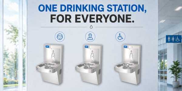 How Can a Public Drinking Fountain Serve Children, Adults, and People with Mobility Challenges?